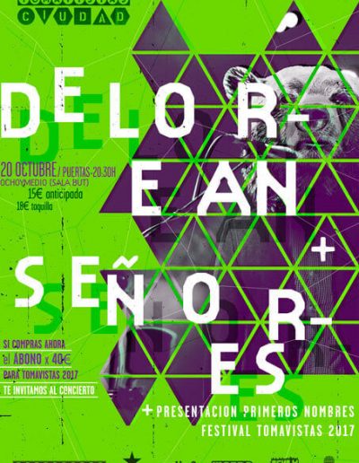 Cartel concierto Delorean y Señores en Tomavistas Ciudad
