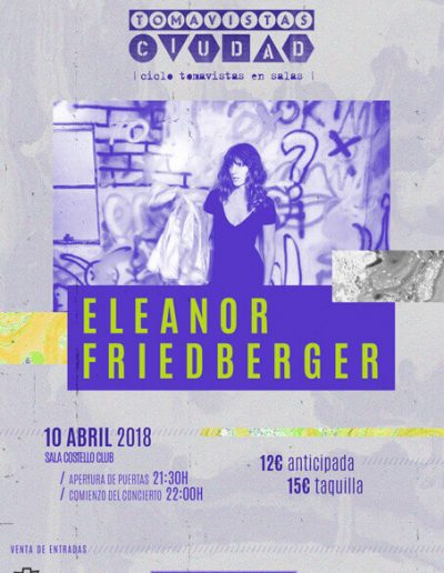 Cartel concierto Eleanor Friedberger en Tomavistas Ciudad