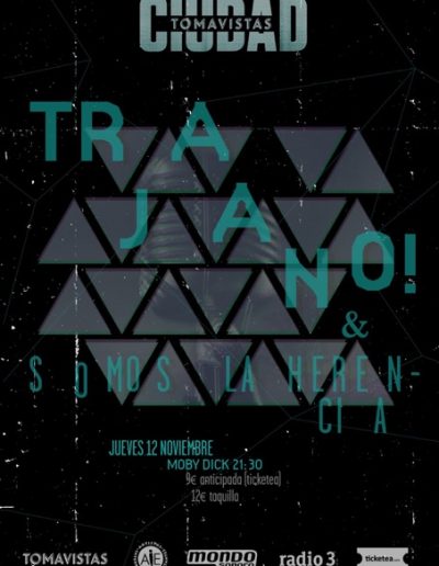 Cartel concierto Trajano y Somos la Herencia en Tomavistas Ciudad