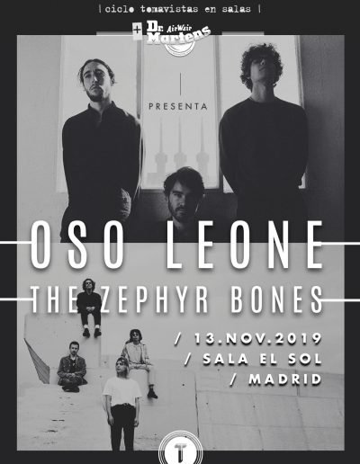 Cartel concierto Oso Leone en Sala El Sol Tomavistas Ciudad
